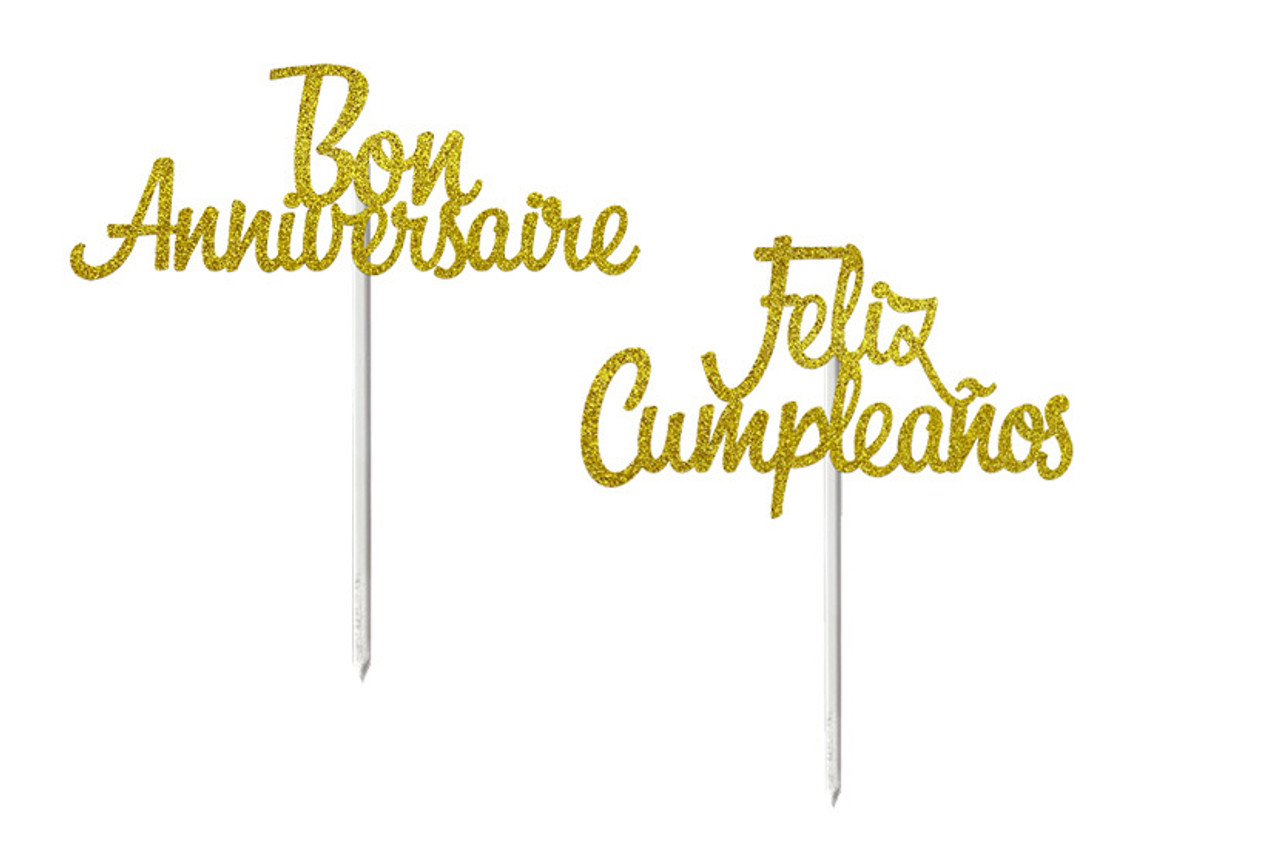 Multi-Lingual Cake Toppers